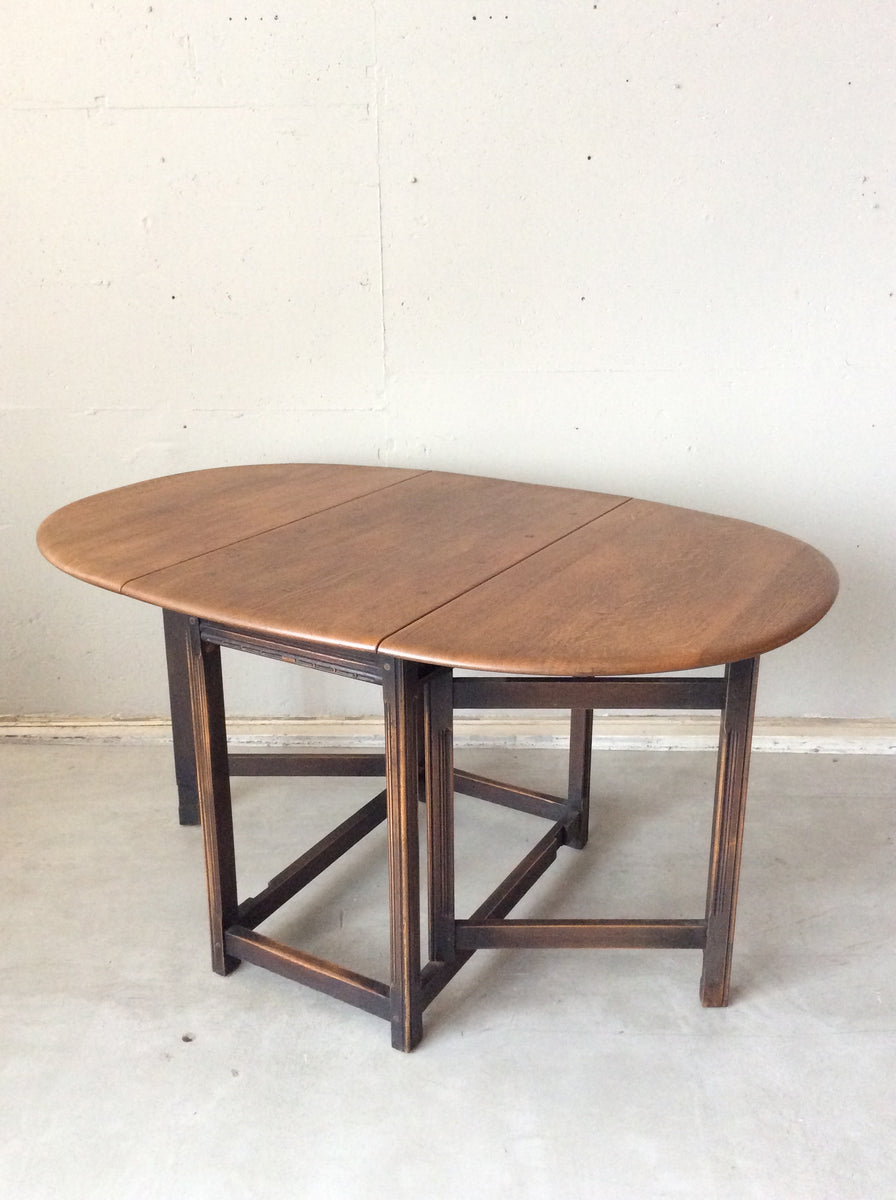 アーコール ゲートレッグ ダイニングテーブル オールドコロニアル オーバル / ercol gateleg dining table old ...