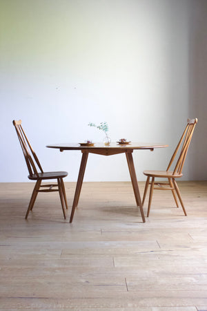 アーコール ドロップリーフ テーブル / ercol round shaped dropleaf dining table '384' #0322