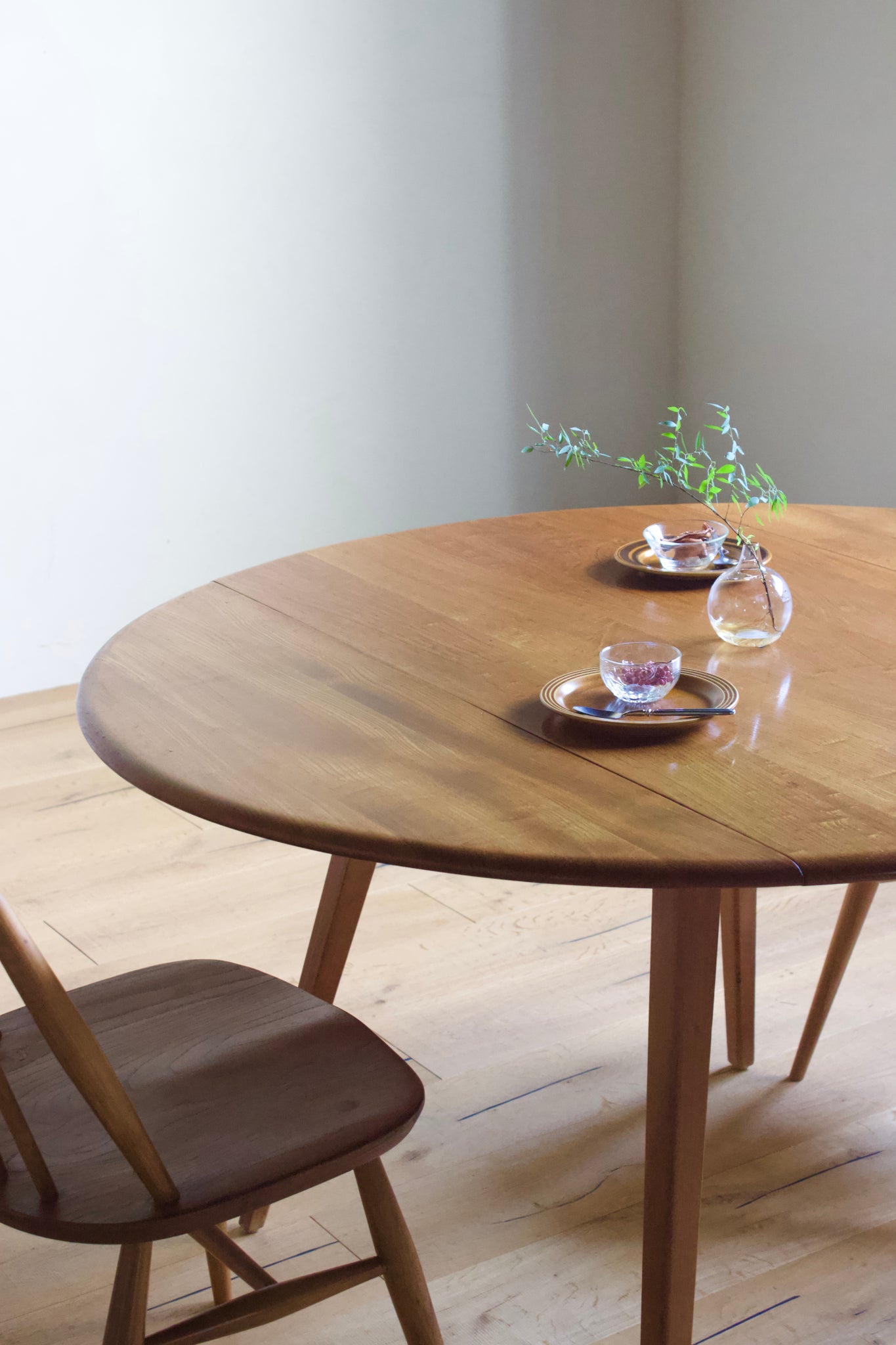 アーコール ドロップリーフ テーブル / ercol round shaped dropleaf dining table '384' #0322