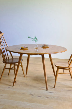 アーコール ドロップリーフ テーブル / ercol round shaped dropleaf dining table '384' #0322