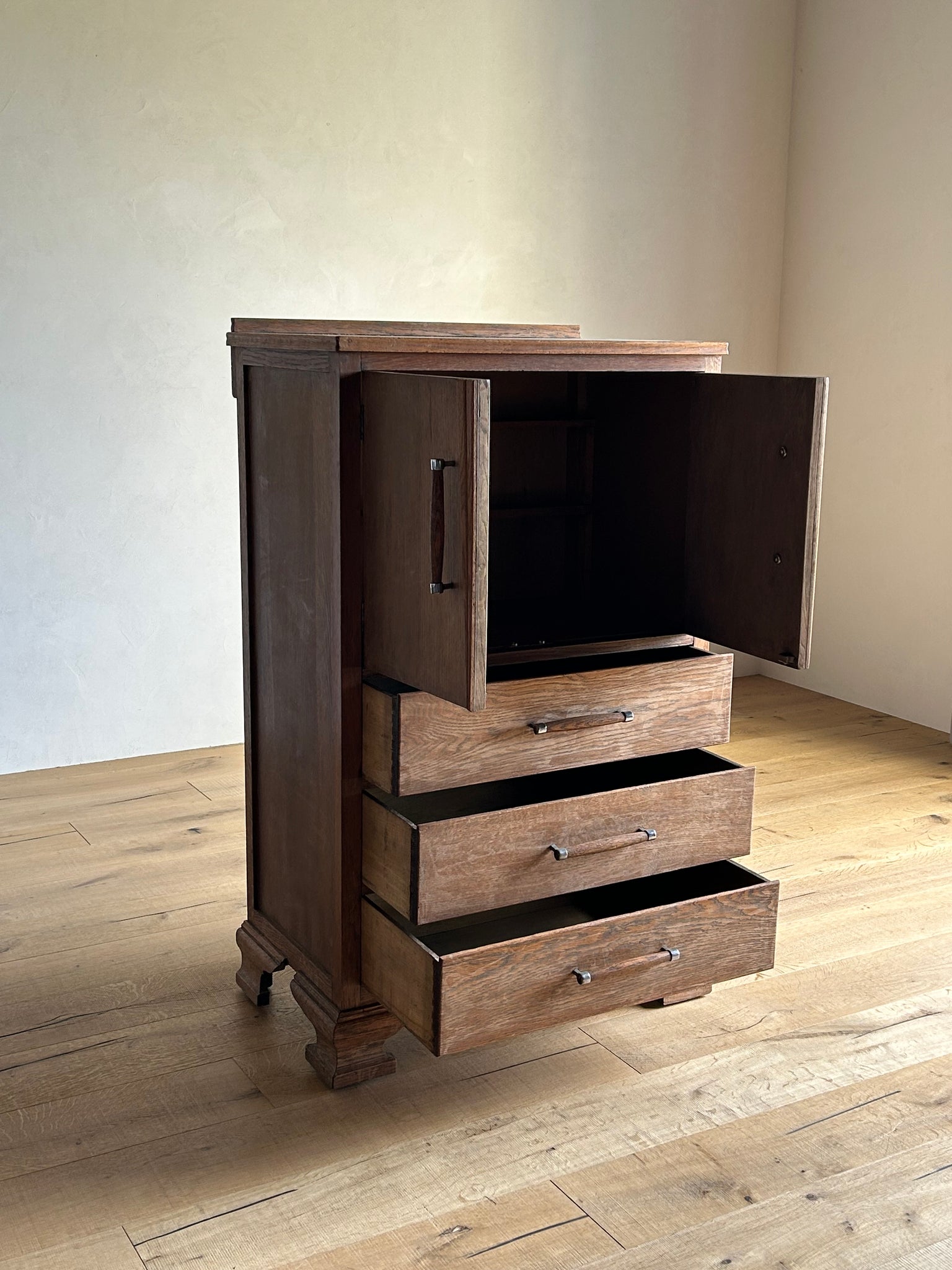 オーク スモール カップボード / oak small cupboard with drawers #0288